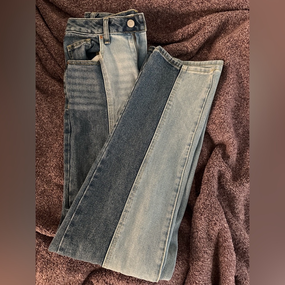 Two toned denim jeans